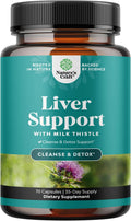 Liver Cleanse Detox & Repair - Milk Thistle Supplement for Digestion & Immunity Support - Ginger Root, Choline & Dandelion Root - Herbal Liver Support with Silymarin, Beetroot & Artichoke - 70 Count