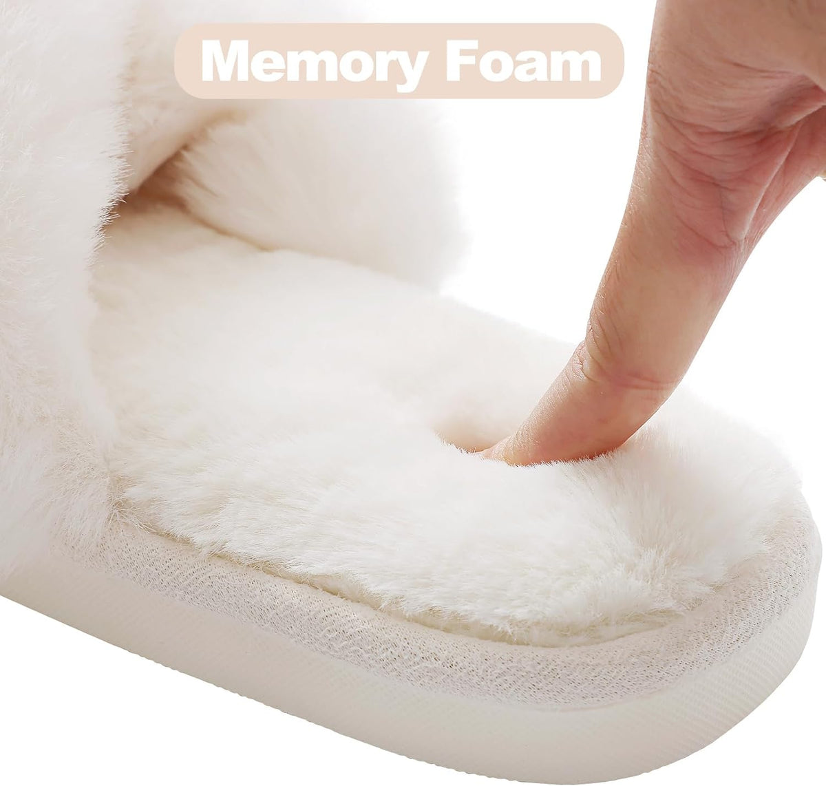Evshine Memory Foam Fuzzy House Slippers for Women