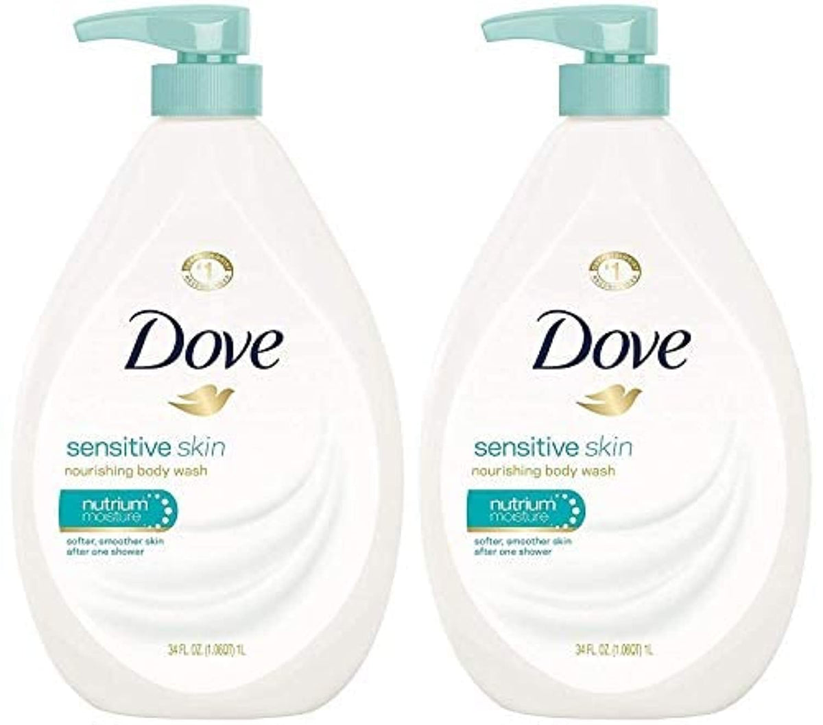 Dove 24hr Lotion Body Wash Sensitive Skin with Pump, 30.6 oz | Hypoallergenic body wash with MicroMoisture technology for 24-hour hydration and soft skin