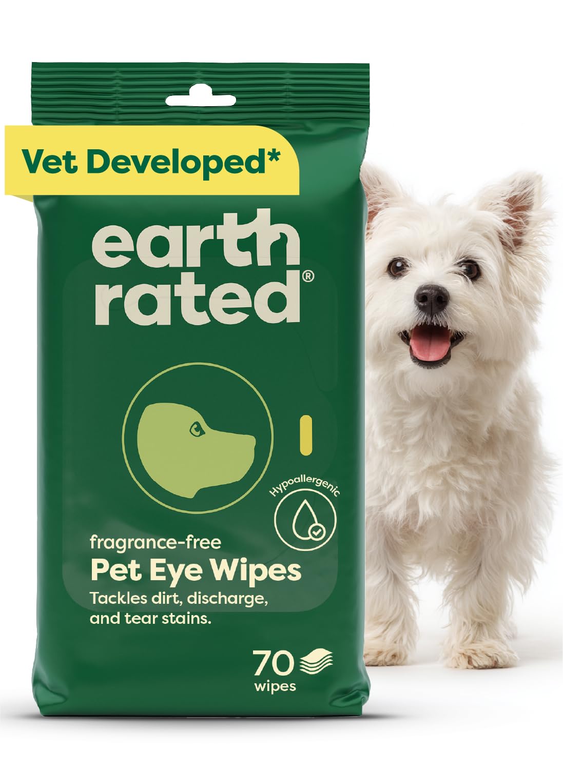 earth rated Dog Wipes, Hypoallergenic, Cleaning and Hydrating, for Grooming Paws, Body and Butt, Lavender Scented, 400 Count