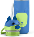 Ello Ellies 12oz Stainless Steel Leakproof Kids Water Bottle, Dog | Insulated kids water bottle with straw, leakproof locking lid, carry handle, and stainless steel fun animal design for school