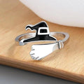 Halloween Ghost Pumpkin Open Adjustable Ring Band Witch Hat Magic Broom Statement Wrap Finger Rings Punk Comfort Fit Jewelry Festive Party Gifts for Women Daughter