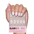 Glamnetic Press On Nails - Short Round, Glossy Fake Nails 30 Pc Full Kit | Neutral press on nails, 12 sizes. Everyday glue-on set. Waterproof, chip-resistant, up to 2 weeks wear