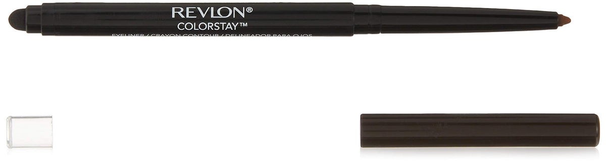 Revlon ColorStay Pencil Waterproof Eyeliner, Smudge-Proof, Eye Makeup with Built-In Sharpener, Long-Lasting, Matte Finish, 202 Black Brown, 0.01 oz