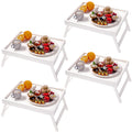 Fibogollo 2 Pack Bamboo Bed Tray Table with Folding Legs,Breakfast Trays,Serving Tray for Food and Snack,Laptop Trays for Working(Natural)