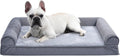 Amazon Basics Living Room Couch Dog Bed with Premium Foam, Non-Slip Bottom, Removable Washable Cover, Pressure-Relief Support for Dogs up to 55lbs, Large (36" x 27"), Grey