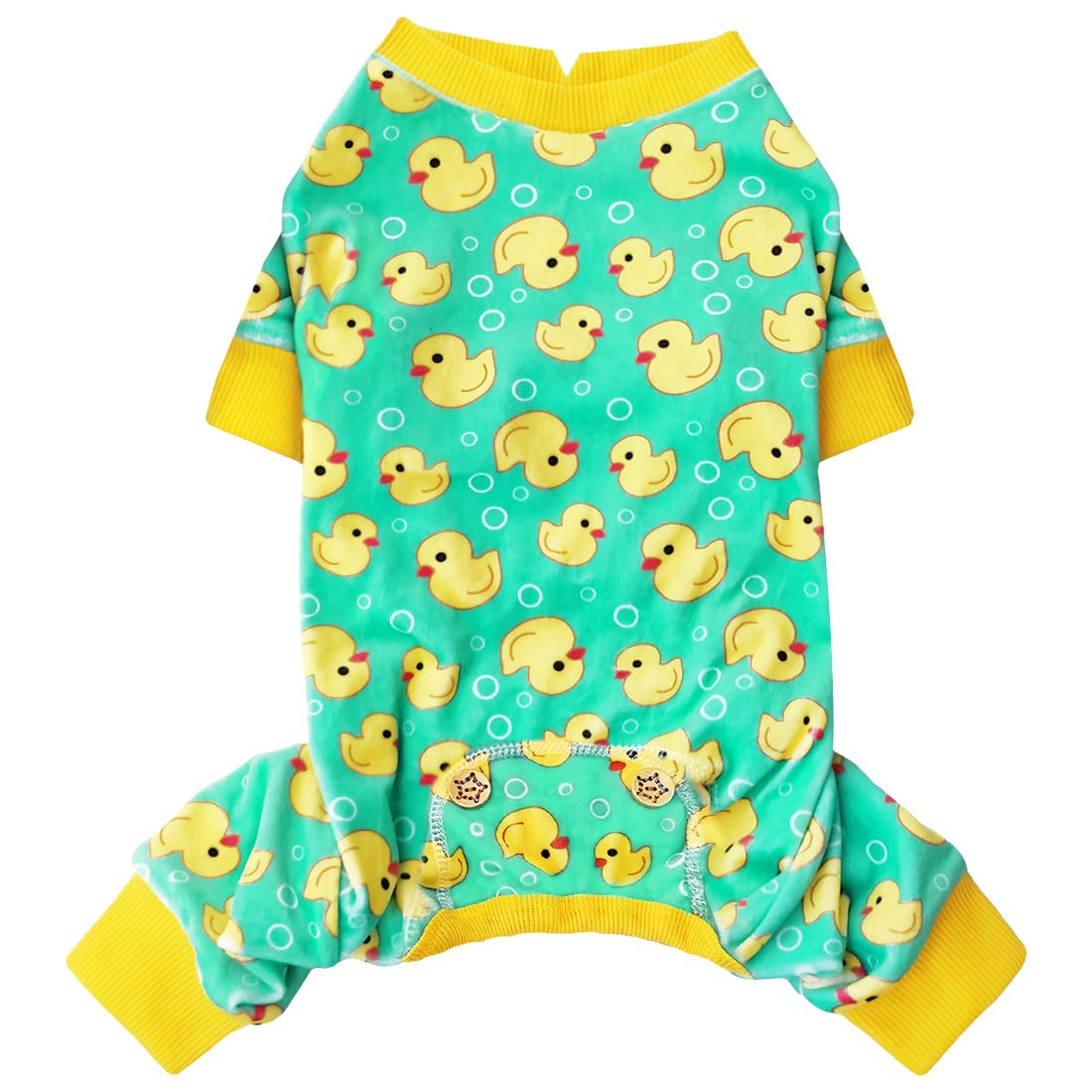 KYEESE Dog Christmas Pajamas for Small Dog Velvet Onesie with Red Snowflake
