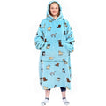 Waitu Wearable Blanket Sweatshirt Gifts for Women and Men, Warm and Cozy Giant Blanket Hoodie, Thick Flannel Hooded Blanket with Sleeves and Giant Pocket - Dark Gray