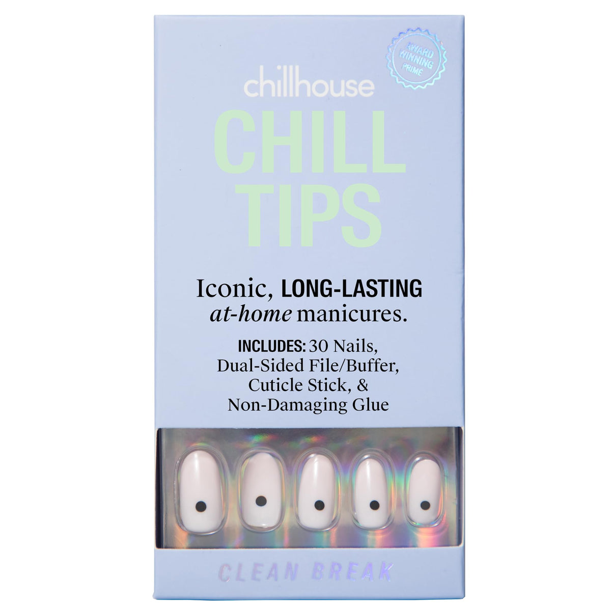 Chillhouse - Chill Tips, Press on Nails Kit - Sea Siren (Almond) - 30 Nail Shapes & Sizes - Up to 2 Weeks of Wear - Customizable Fit - Reusable - Latina Founded & Women Owned - Beauty & Self Care