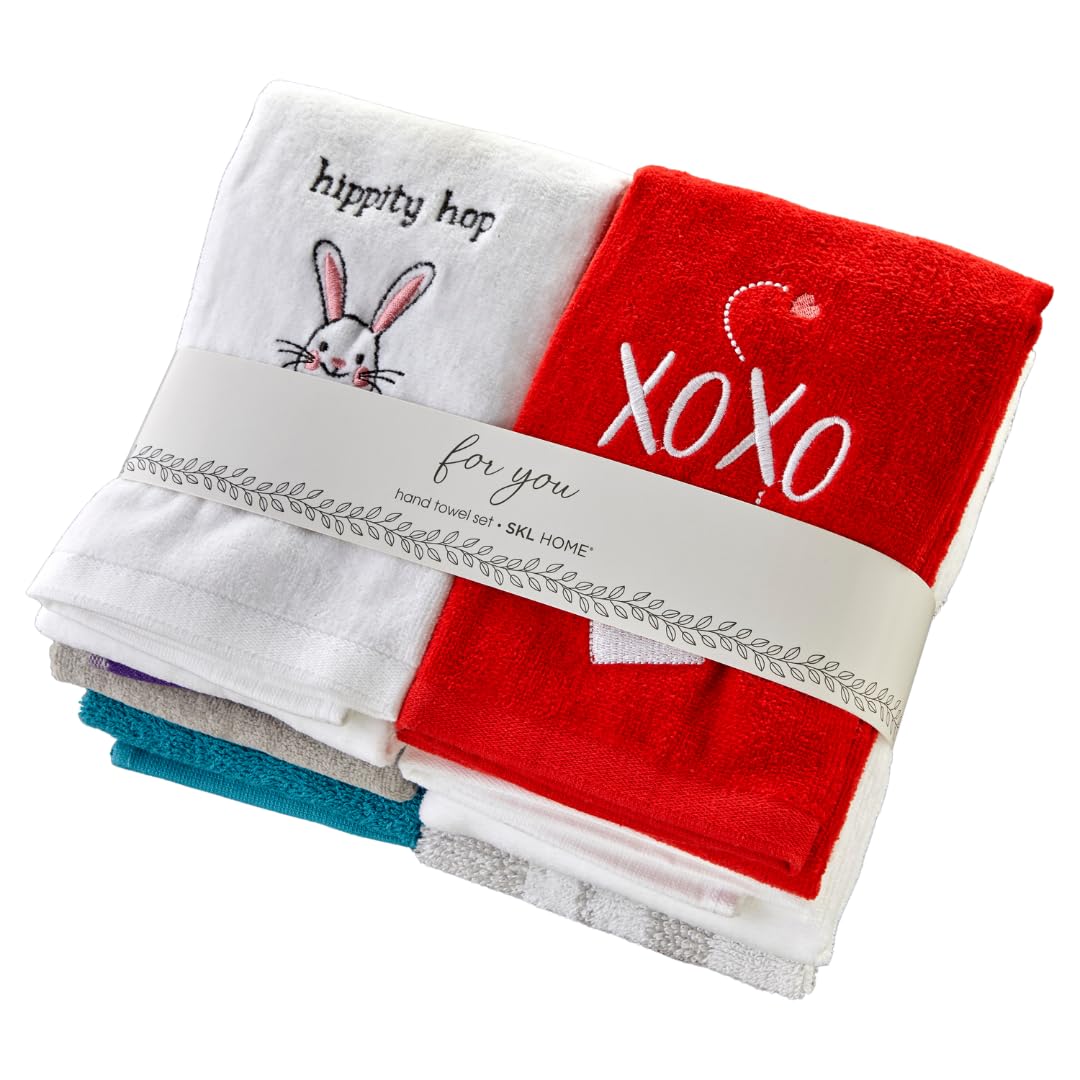 SKL Home Seasonal Jacquard Hand Towel Gift Set, 6 Count, Multicolored