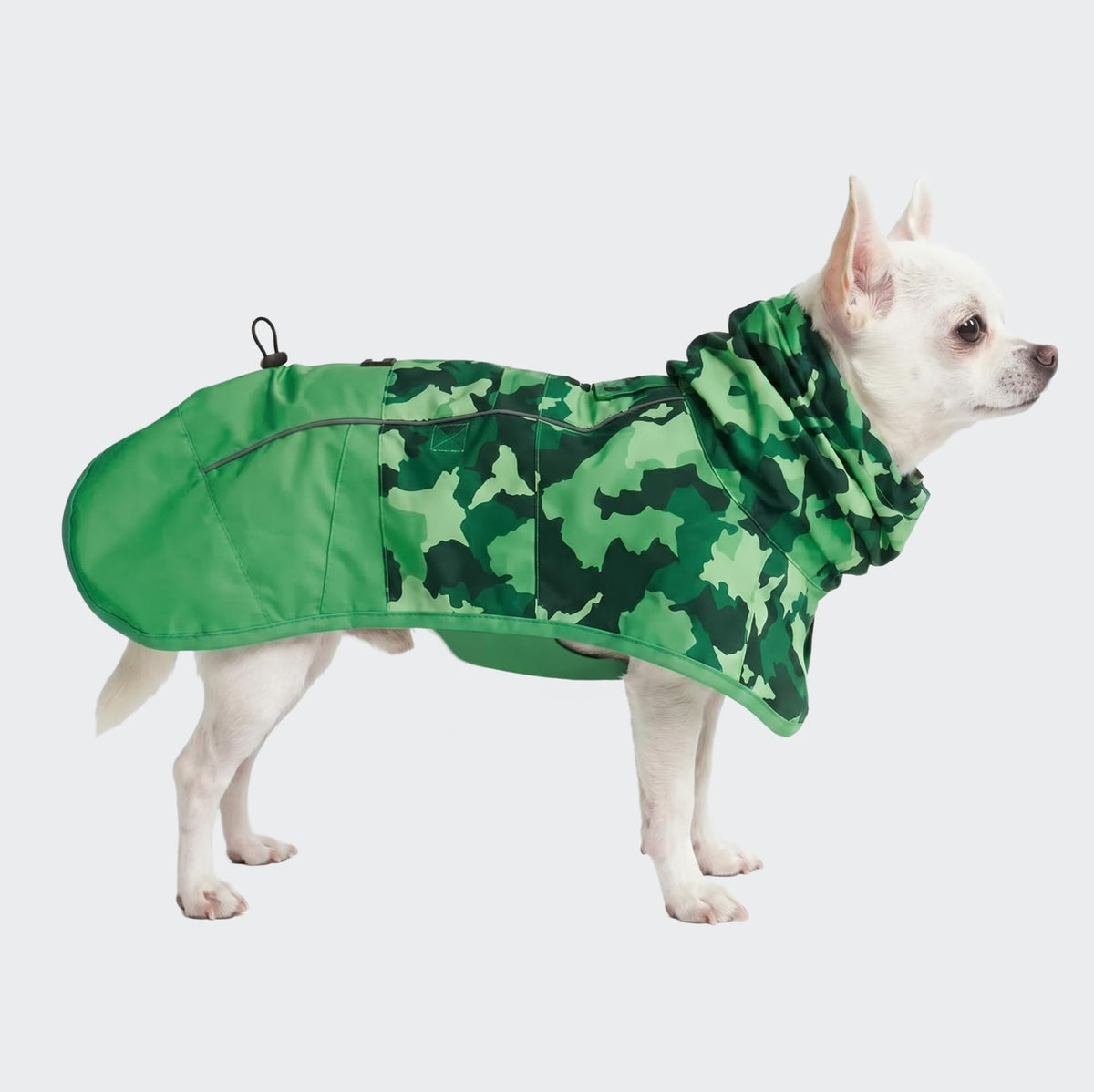 Spark Paws Dog Raincoat, Waterproof Windproof Rain Jacket, for Small Medium Large Extra Large Dogs, Reflective Breathable Full-Body Coverage Dry Suit - Neon White Navy Blue, 2XL