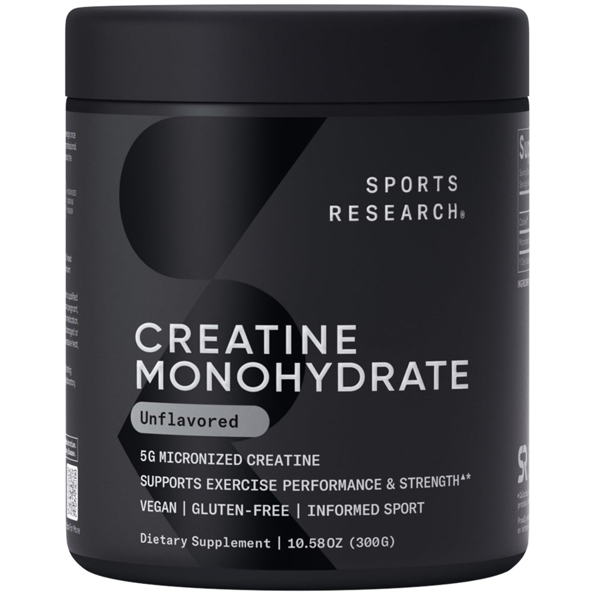 Sports Research® Creatine Monohydrate Powder 5g, Unflavored (100 Servings) | Micronized Creatine Supporting Lean Muscle, Performance & Workout Recovery | Informed Sport, Non-GMO, Gluten-Free