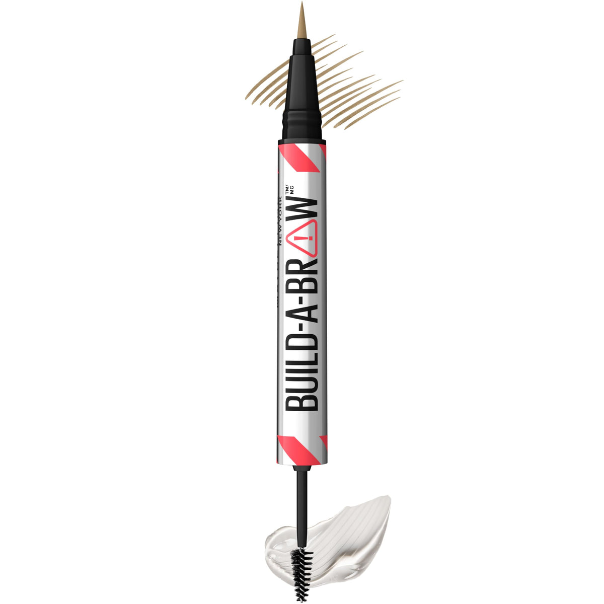 Maybelline Build-A-Brow 2-in-1 Brow Pen and Sealing Eyebrow Gel, Eyebrow Makeup for Real-Looking, Fuller Brows, Soft Brown, 1 Count