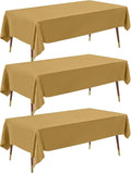 Pureegg Plastic Table Cloth Disposable 54x108 Gold 3Pack