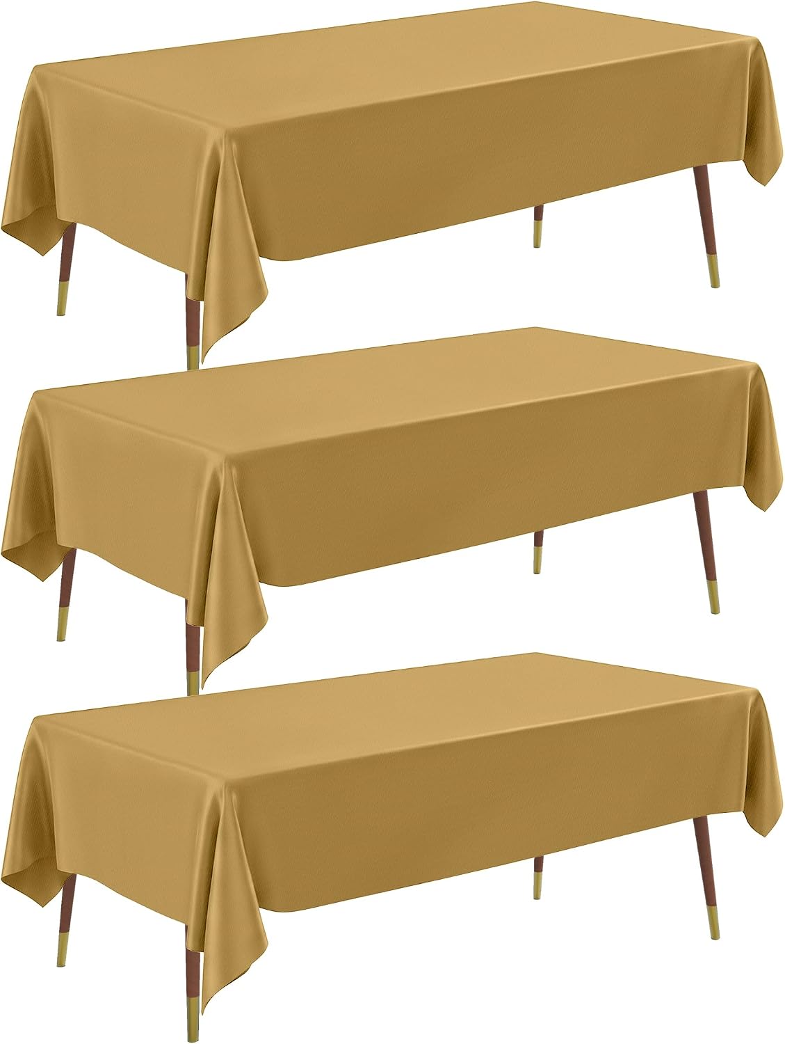 Pureegg Plastic Table Cloth Disposable 54x108 Gold 3Pack