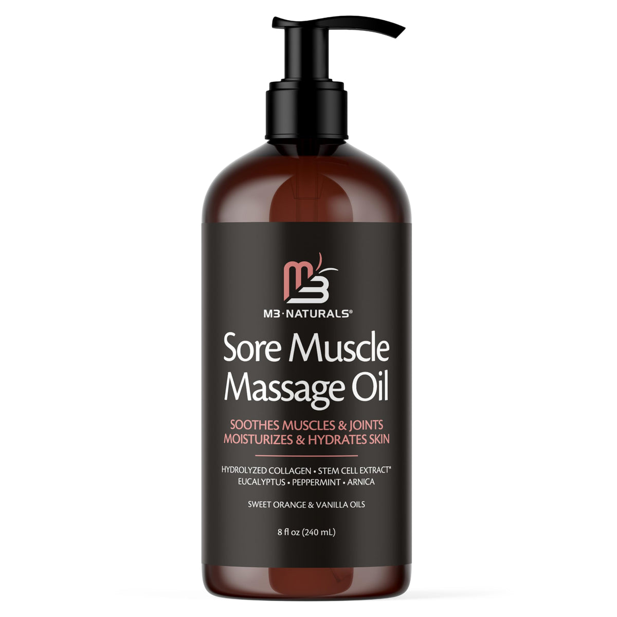 Firming Body Massage Oil with Collagen for Cellulite – 8 Fl Oz by M3
