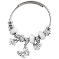 Charm Bracelets for Womens,Exquisite Cute Cartoon Friendship Silver Bracelets Stainless Steel Bangle, Womens Jewelry Suitable for Holiday Gifts and Birthday Gifts