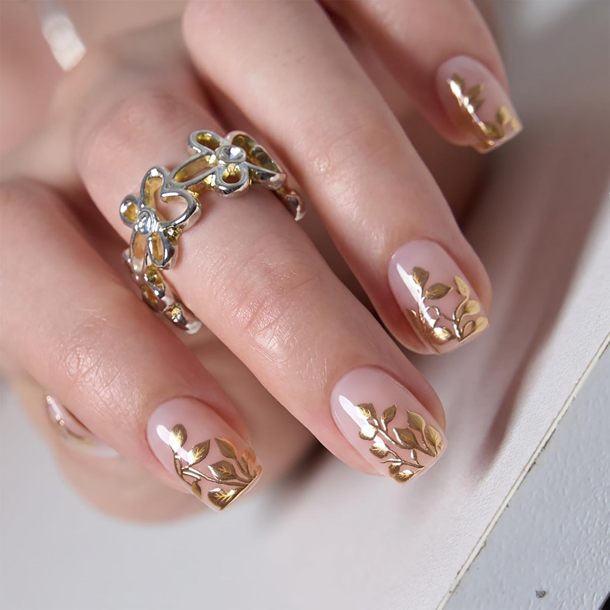 CurvLife Short Square Halloween Glow-in-the-Dark Press On Nails
