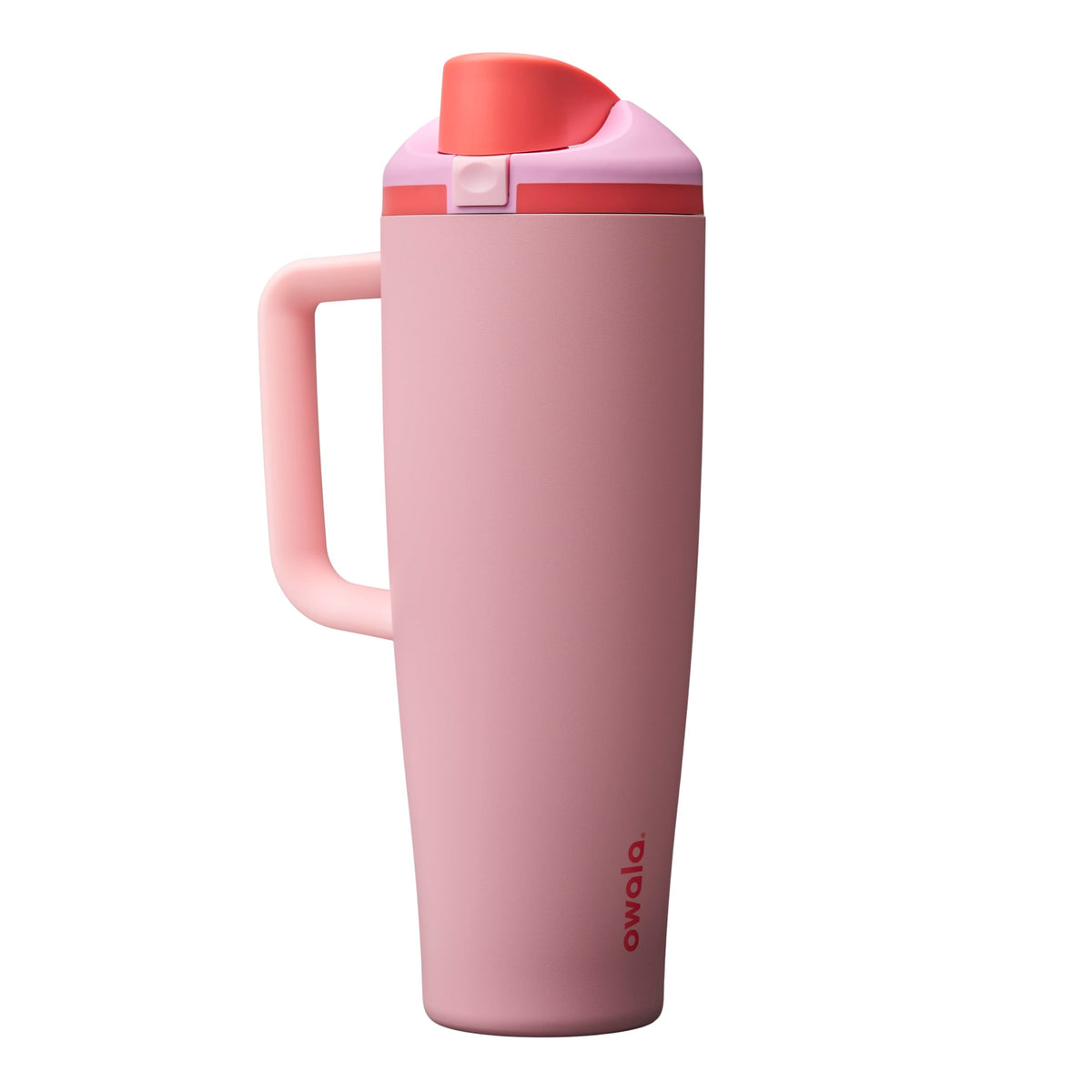 Owala FreeSip Tumbler Insulated Stainless Steel Water Bottle with Built-in Straw and Side Handle, For Travel, Work, School, and Sports, 40oz, BPA Free, Leak Proof, Strawberry Fields