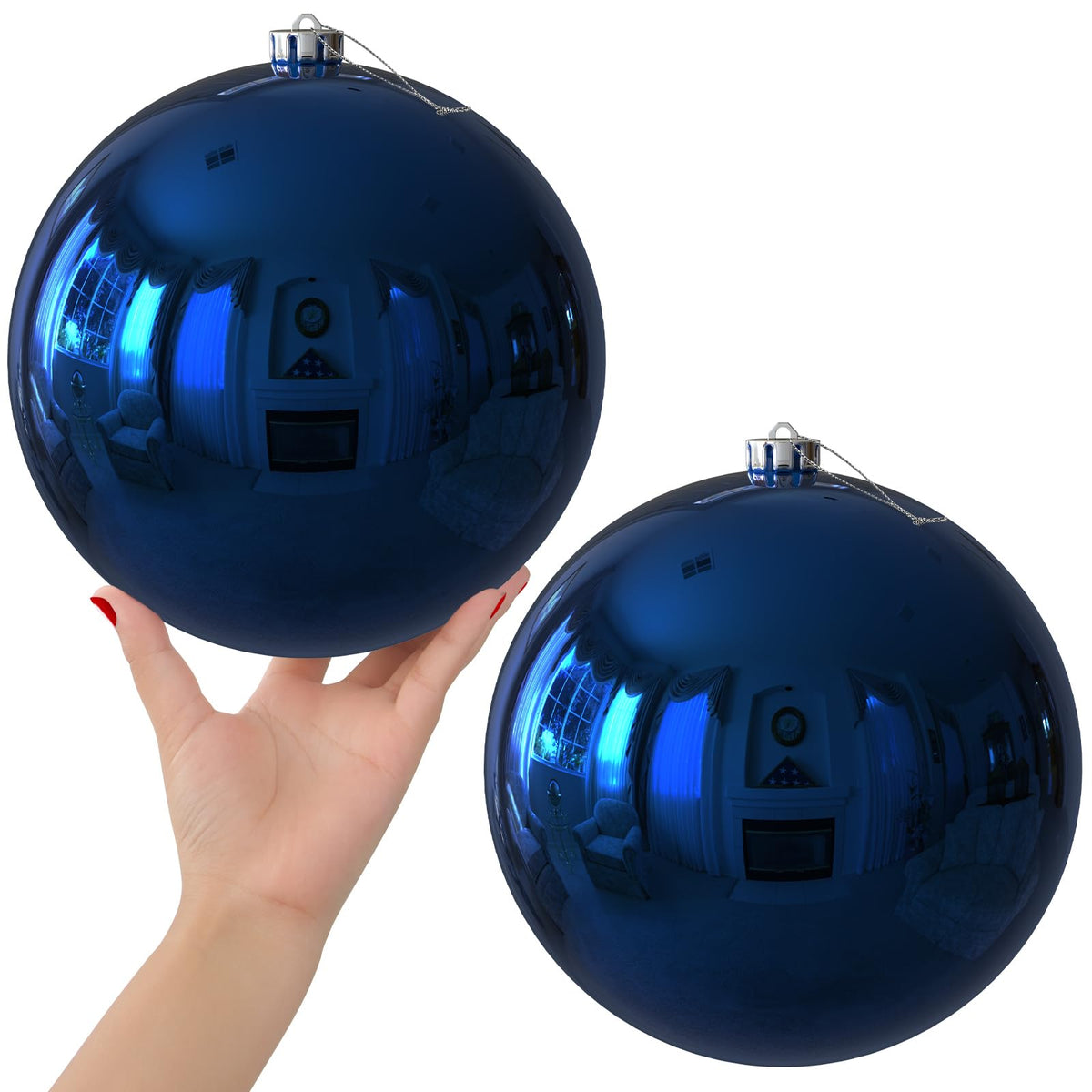 White 4.0" Large Christmas Balls - Christmas Tree Decoration Ornaments Shatterproof Hanging Balls for Birthday Halloween Holiday Wedding Decorations Set of 4pcs