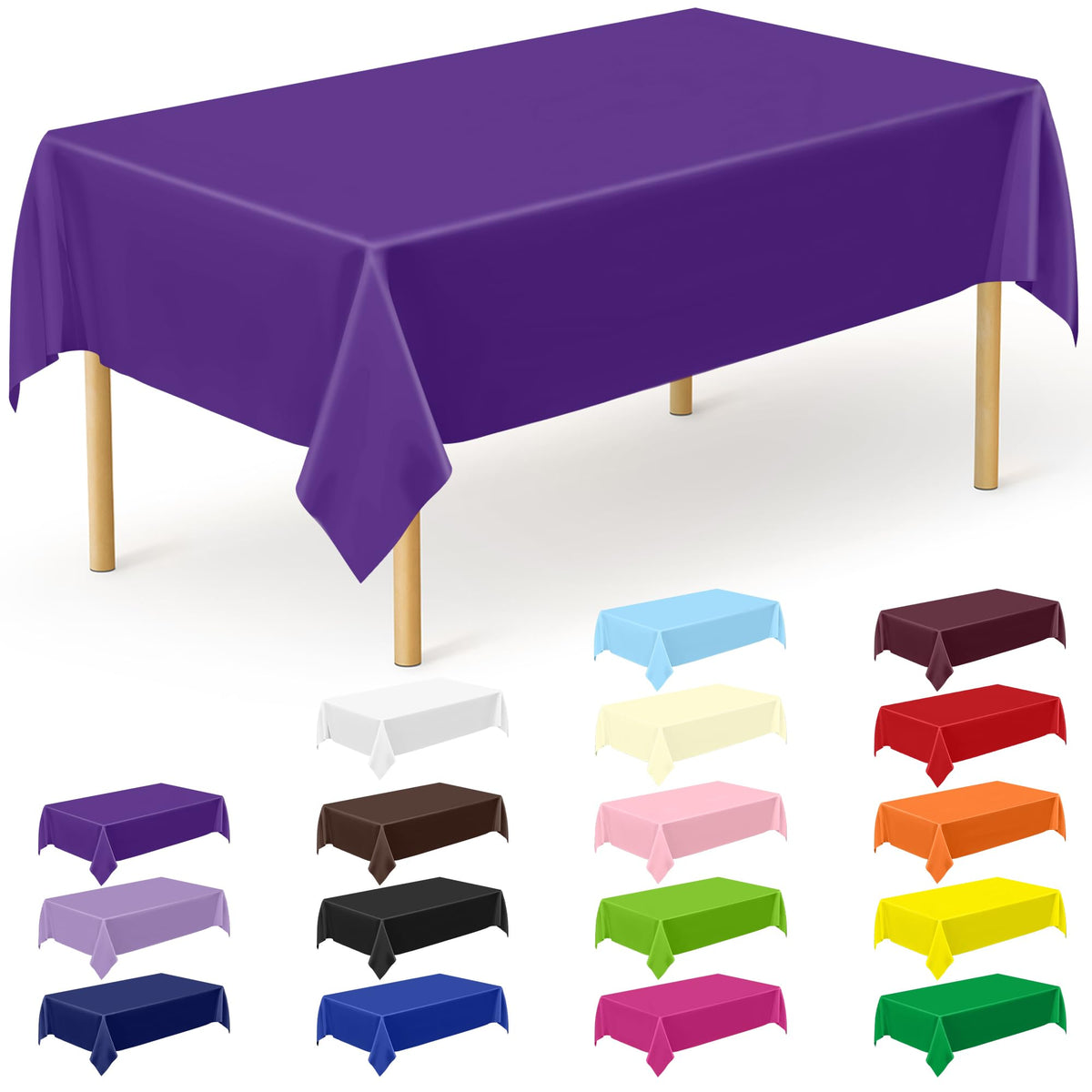 3 Pack Thanksgiving Tablecloths, 108" x 54" Disposable Turkey Table Cloth