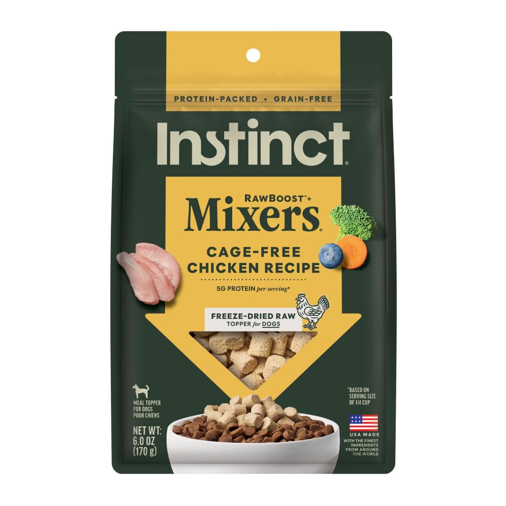 Instinct RawBoost Mixers, Freeze Dried Dog Food Topper, Grain-Free Recipe - All Natural Beef, 14 oz. Bag