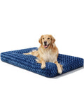 KSIIA Washable Dog Bed Deluxe Plush Dog Crate Beds Comfy Kennel Pad Anti-Slip Pet Sleeping Mat for Large, Jumbo, Medium, Small Dogs Breeds, 41" x 27", Gray