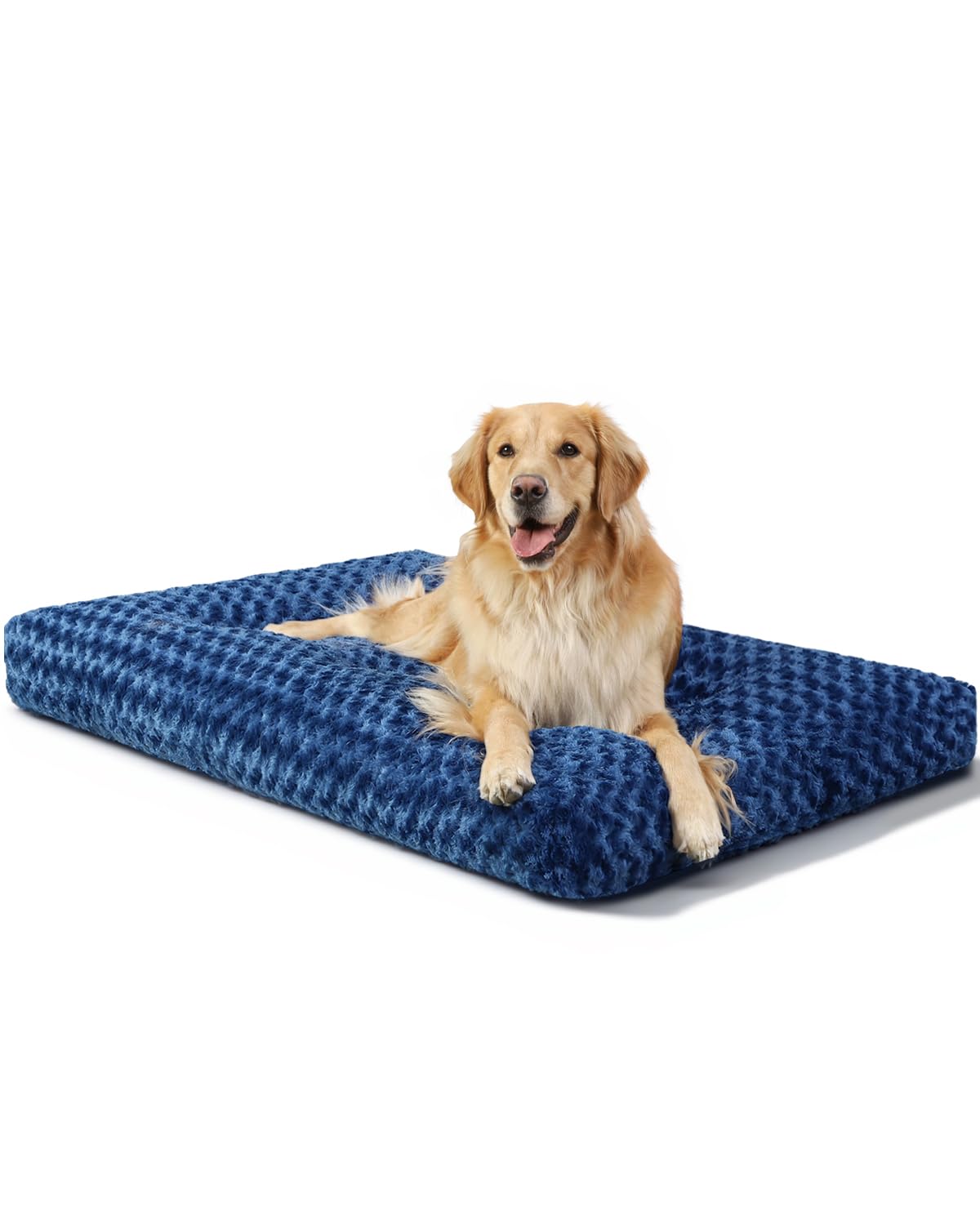KSIIA Washable Dog Bed Deluxe Plush Dog Crate Beds Comfy Kennel Pad Anti-Slip Pet Sleeping Mat for Large, Jumbo, Medium, Small Dogs Breeds, 41" x 27", Gray