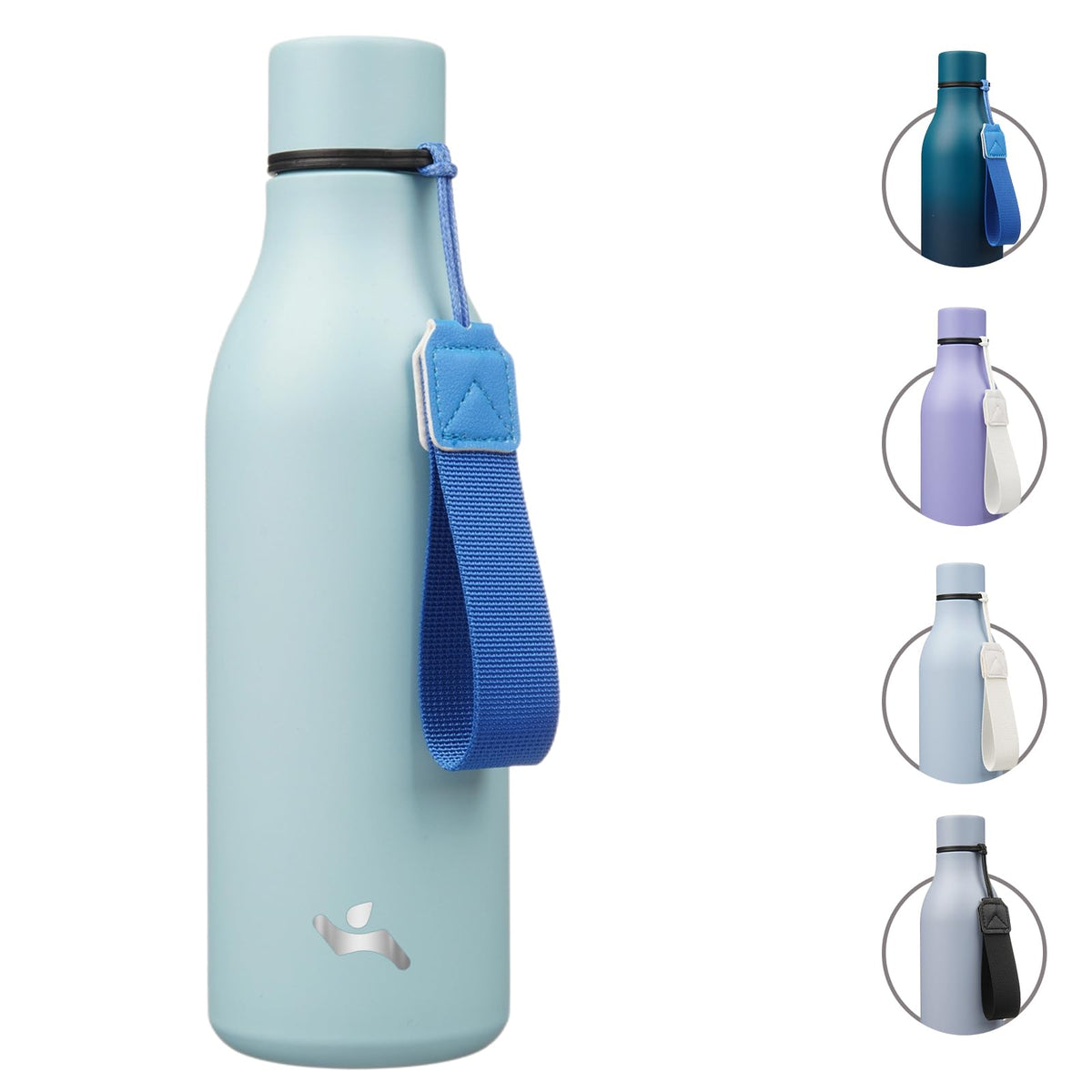 Konokyo Insulated Water Bottle with Strap,18 oz Double Wall Stainless Steel Vacuum Bottles Metal Water Flask,Macaron Green
