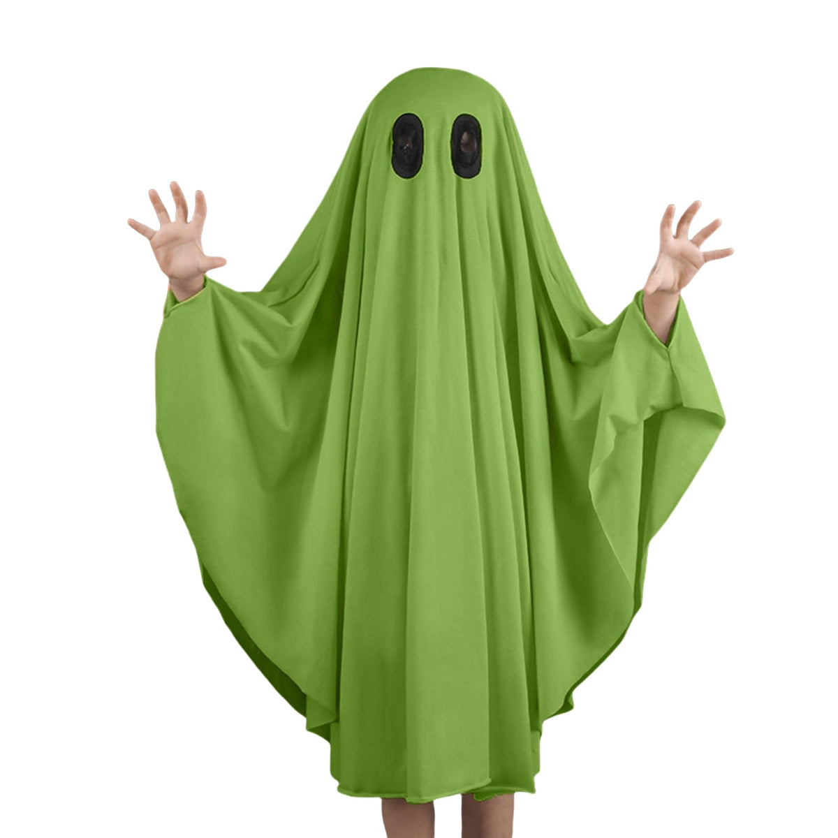 Noubeau Unisex Kid Ghost Costume Girl Halloween Fancy Dress Cosplay Boy White Boo Ghost Cloak Child Spooky Trick-or-Treating(White,3-5 Years)