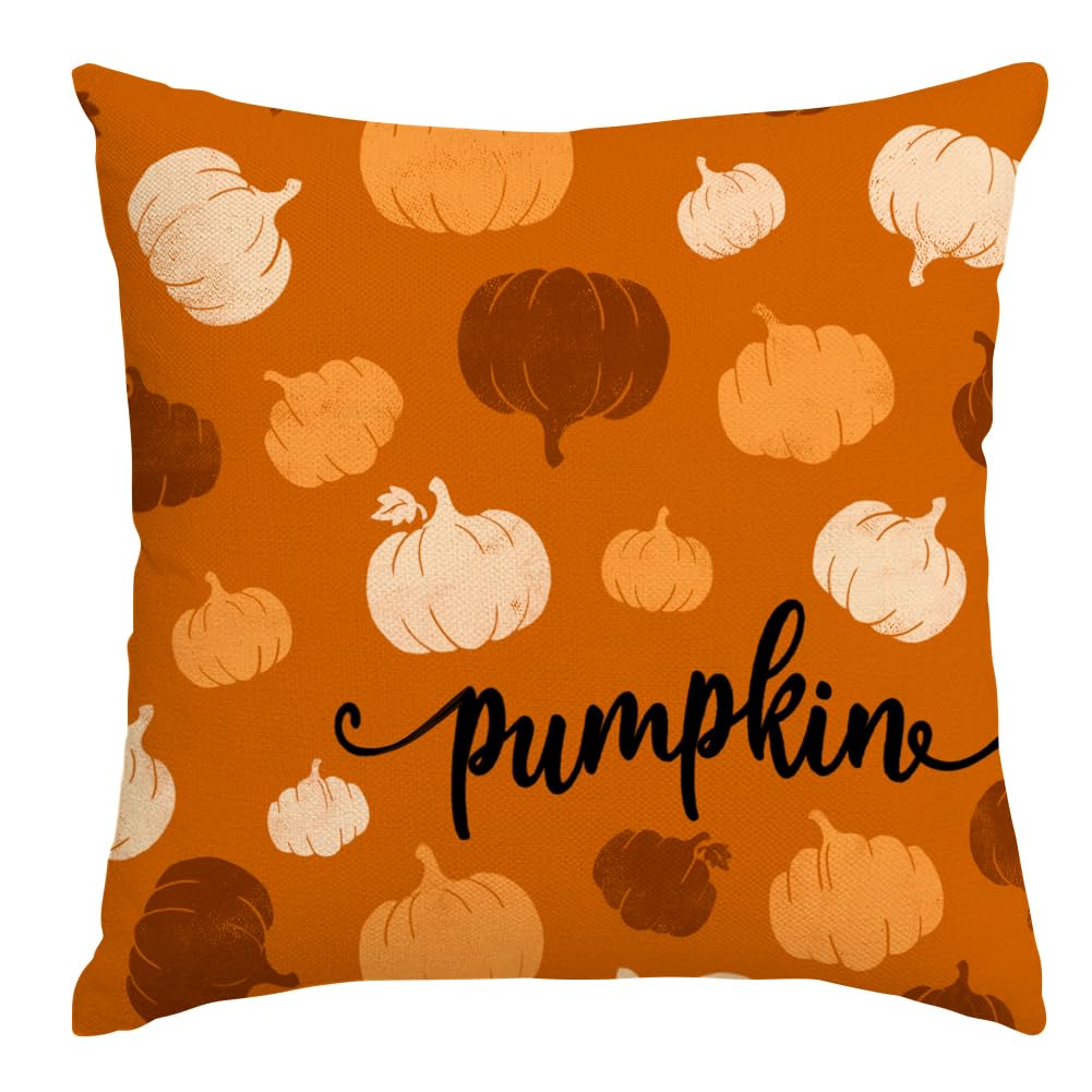 RABUSOFA Rust Orange Maple Leaves Fall Pillow Covers 12x20 Inch