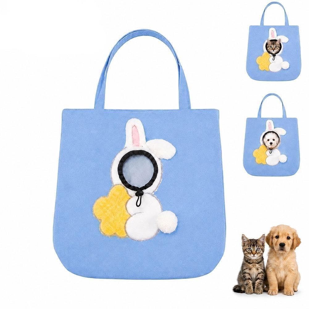 Paw Peek Bag, Breathable Pet Canvas Shoulder Carrier, Cat Dog Tote
