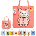 Paw Peek Bag Cute Head Shape Canvas Pet Travel Carrier Tote
