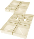 DIMJ Drawer Organizer Clothes, 12 Pack Dresser Organizer, Foldable Closet Organizers and Storage, Fabric Dresser Bins, Drawer Dividers for Nursery, Baby Clothes, Underwears, Sock (Beige)