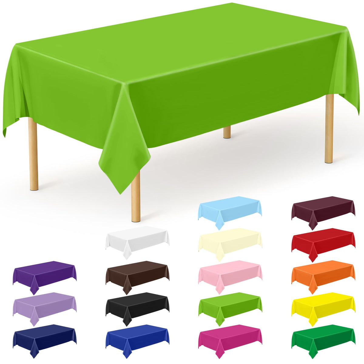 3 Pack Thanksgiving Tablecloths, 108" x 54" Disposable Turkey Table Cloth