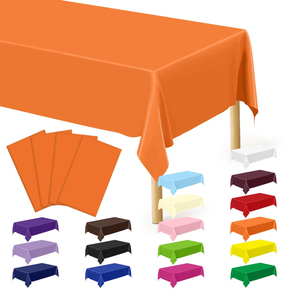 3 Pack Thanksgiving Tablecloths, 108" x 54" Disposable Turkey Table Cloth