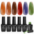 Beetles Halloween Cat Eye Gel Nail Polish Set, 6 Colors Glitter Gel