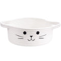 Small Woven Rope Storage Basket, Cute Cat Toy Basket for Living Room, Baby Baskets for Nursery, Gift Baskets Empty for Baby Shower, Grey, 9.8 x 4 inches