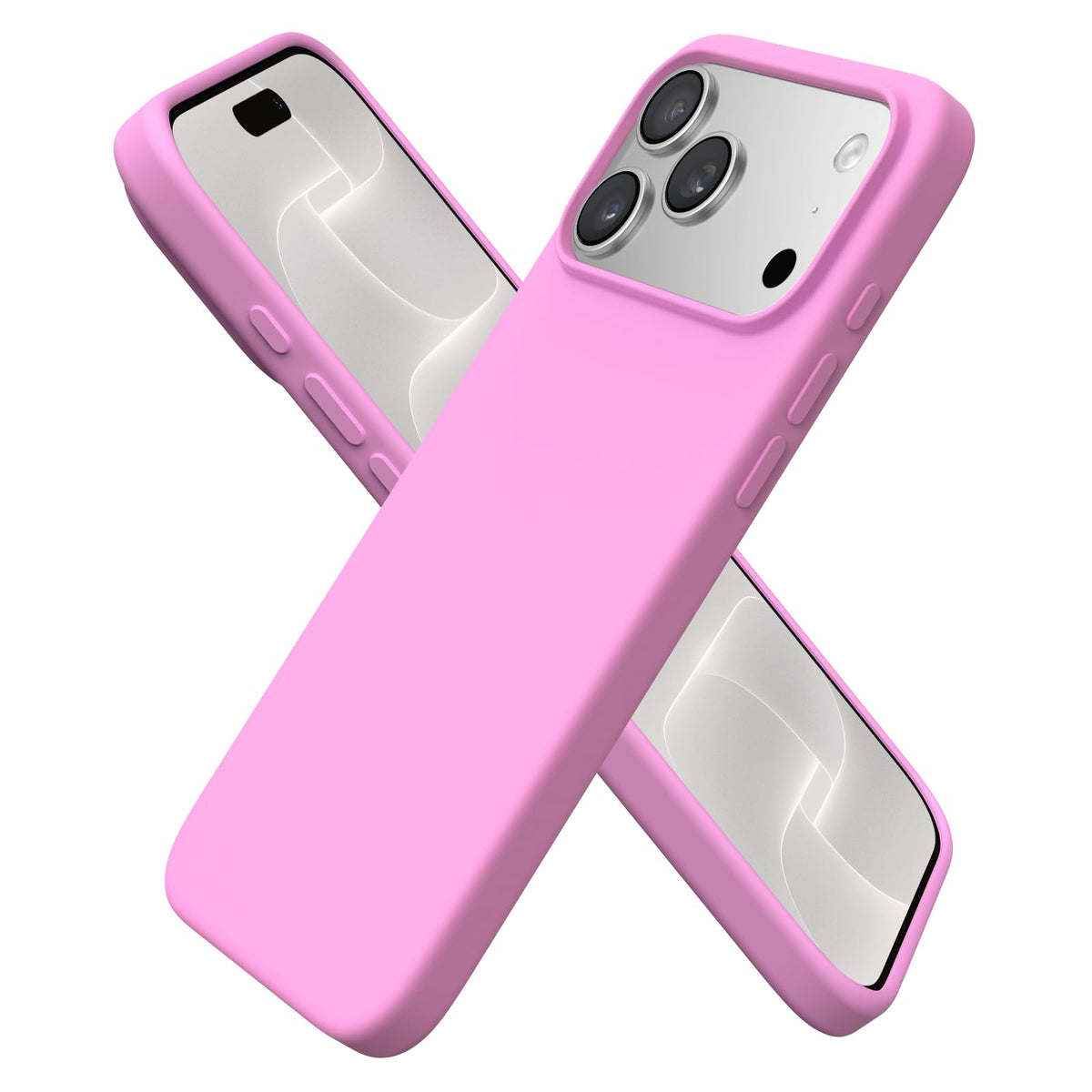 ORNARTO for iPhone 18 Pro Max Case, Liquid Silicone, Chalk Pink