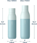 LARQ Twist Top — Reusable Insulated Stainless Steel Water Bottle, Metal Water Bottle for Men, Women, Kids, 100% Leakproof, BPA Free, No Straw — Travel, Gym, Office, School — 25 oz, Seaside Mint