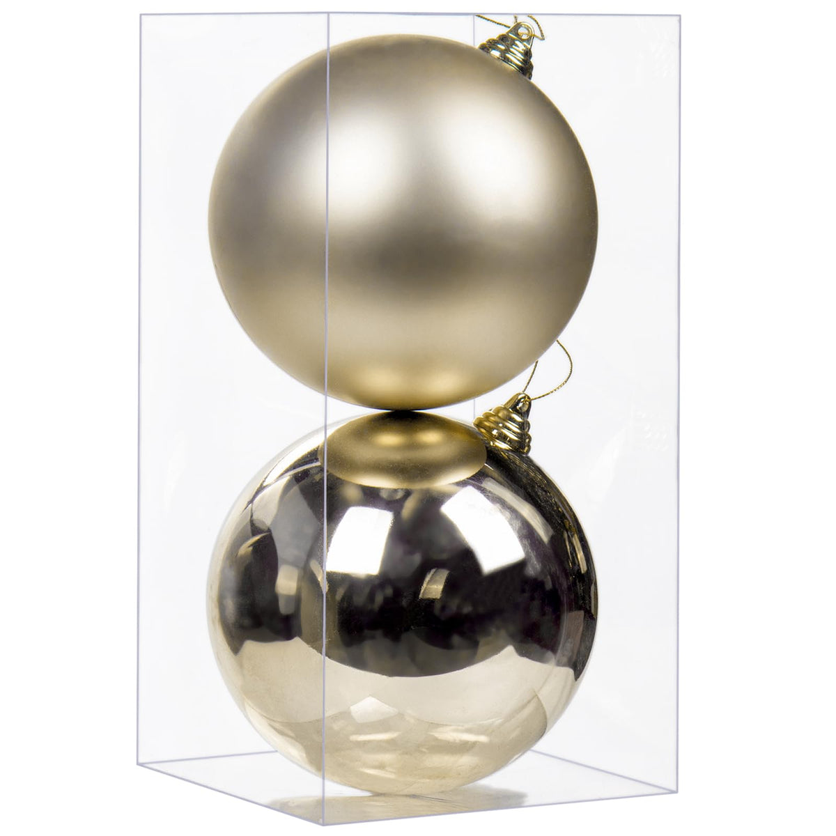 GnFlus Large Shatterproof Christmas Ball Ornaments, Red, 5.9" (2 Pcs), Classic Style, Hanging, Plastic, Christmas, Birthday, New Year, Anniversary, Valentine's Day