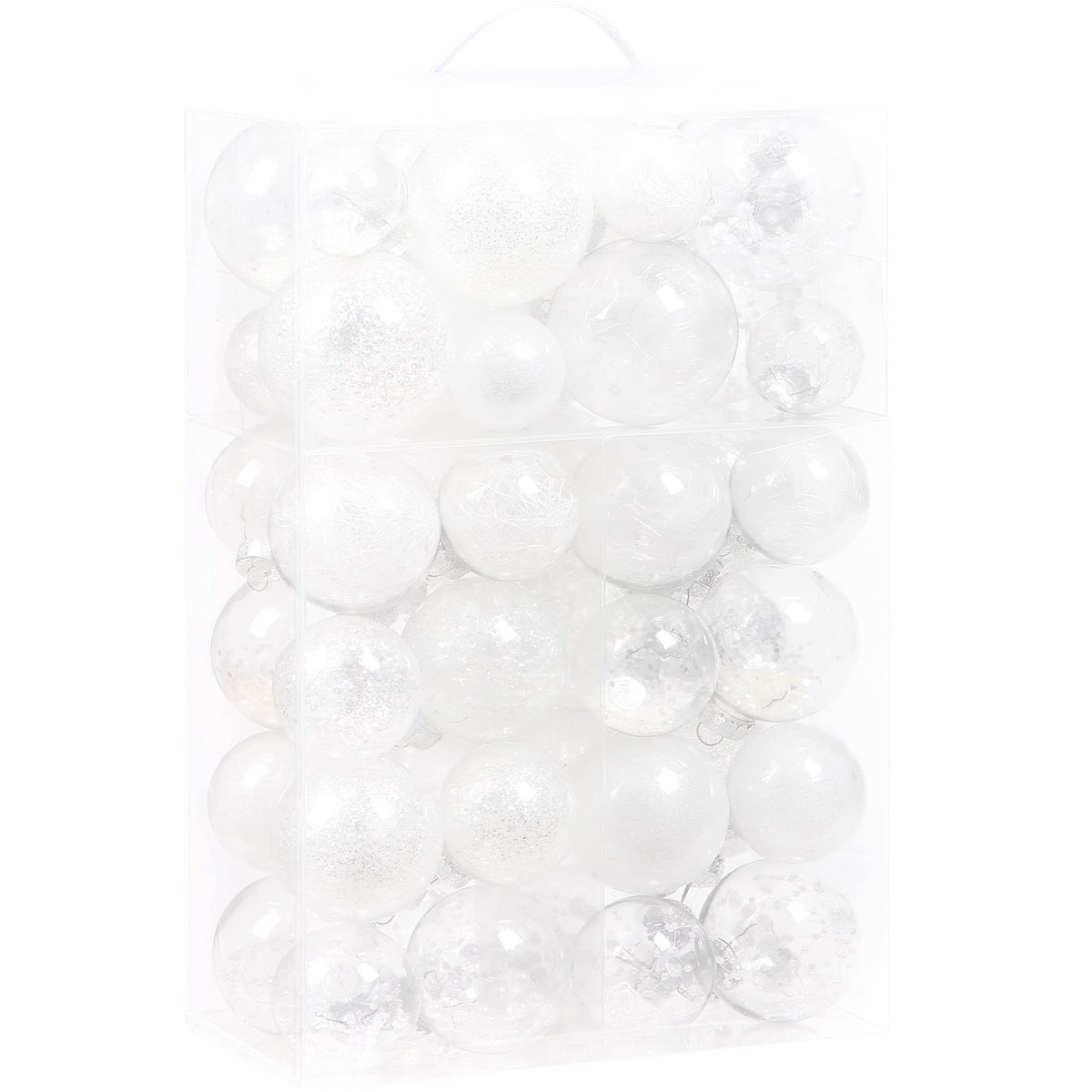 Sea Team 30-Pack Clear Christmas Ball Ornaments with Fillers, Champagne