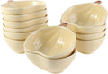 Kolewo4ever 12 Pieces Fall Bowls Ceramic Pumpkin Bowl 6 Ounces Ramekins Small Pumpkin Shaped Bowls Dinnerware Decoration for Fall Thanksgiving Serving Dip, Sauce, Condiments,Snack (Yellow)