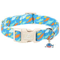 Fall Plaid Dog Collar with Maple Leaf Charm – Adjustable Autumn Checkered Dog Collar for Small Medium Large Dogs, Soft Cotton Puppy Collars with Quick Release Buckle and Metal D-Ring