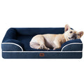 EHEYCIGA Orthopedic Dog Beds Large Sized Dog, Waterproof Memory Foam Pet Bed with Sides, Non-Slip Bottom Large Pet Bed with Washable Removable Cover, Grey