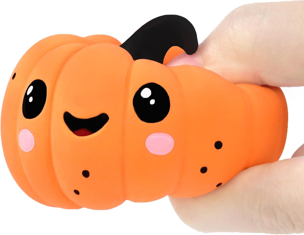 CHIWAVA 3PCS 2.4" Squeak Halloween Pumpkin Latex Dog Toy Set for Small Dogs | Interactive Puppy Toys for Indoor & Outdoor Fetch and Throw, Squeeze Squeak Play, Holiday Gift