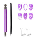 4-Piece Cat Eye Magnet Set – Black Bead-Attracting Nail Magnet Pen & Heart-Shaped Magnet for Nails, Nail Magnets for Nail Art, Cat Eye Magnet for Nail Art, Perfect for Home DIY, Nail Art Design