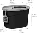 IRIS USA Large Top Entry Cat Litter Box with Lid, Enclosed Covered Cat Litter Box for Indoor Cats, Dog Proof Design, Odor Control, Litter Tracking Reduction, Scoop Included, Black/Gray