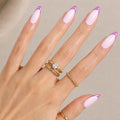 Olive & June Instant Mani Press-On Nails, HZ Velvet, Short, Round | Salon-quality glue-on manicure kit; 42 non-toxic fake nails in 21 sizes, recycled materials, realistic look, lasts 14 days
