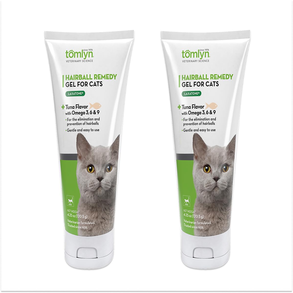 Tomlyn Laxatone Tuna-Flavored Hairball Remedy Gel for Cats and Kittens, 4.25oz